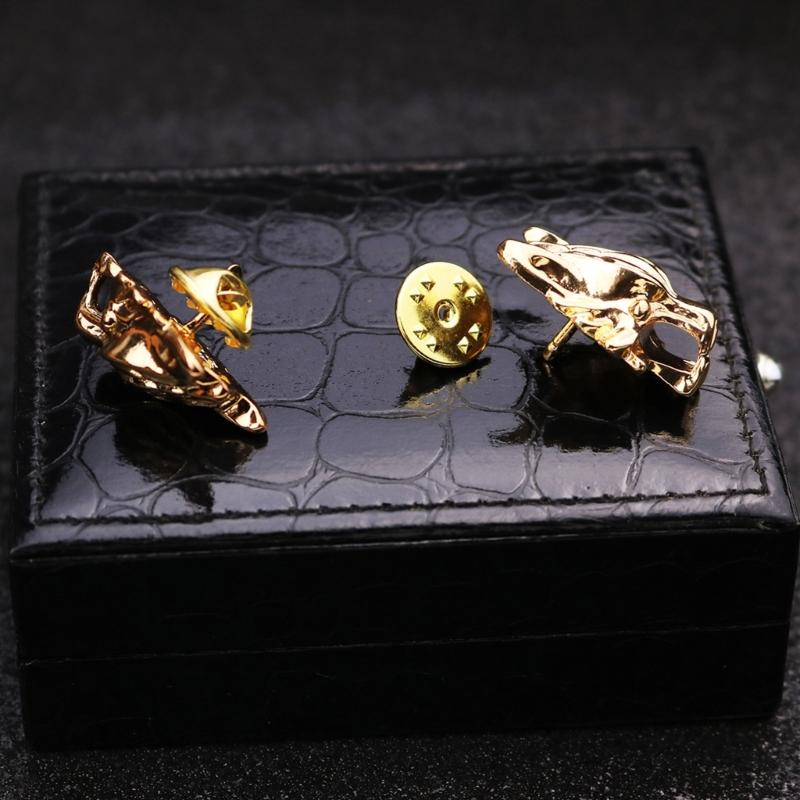 1 Pair Fashion Retro Men Brooches Wolf Animal Brooch Pins for Men And Women Wolf Brooch Shirt Collar Pin Brooch