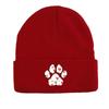Dog Cat Paw Print Heart Knit Hat Beanie, Valentine's Day "XOXO LOVE KISS", Cozy Stylish Knitted Cap Beanie