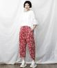 Deumakeu Circle Paisley Straight Baggy Fit Pants Burgundy