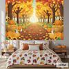 2D Whimsical Fall Pumpkin Rabbit Photography Background