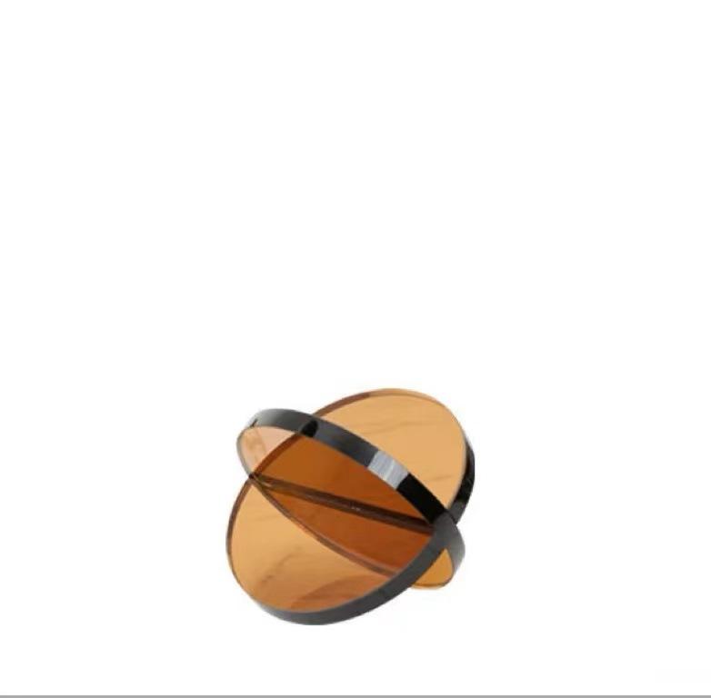 

Glass Craft Transparent Geometric Semicircle Ornament Intersect Glass Ball Decorative Figurines Home Decoration Accessories 9.5x8cm