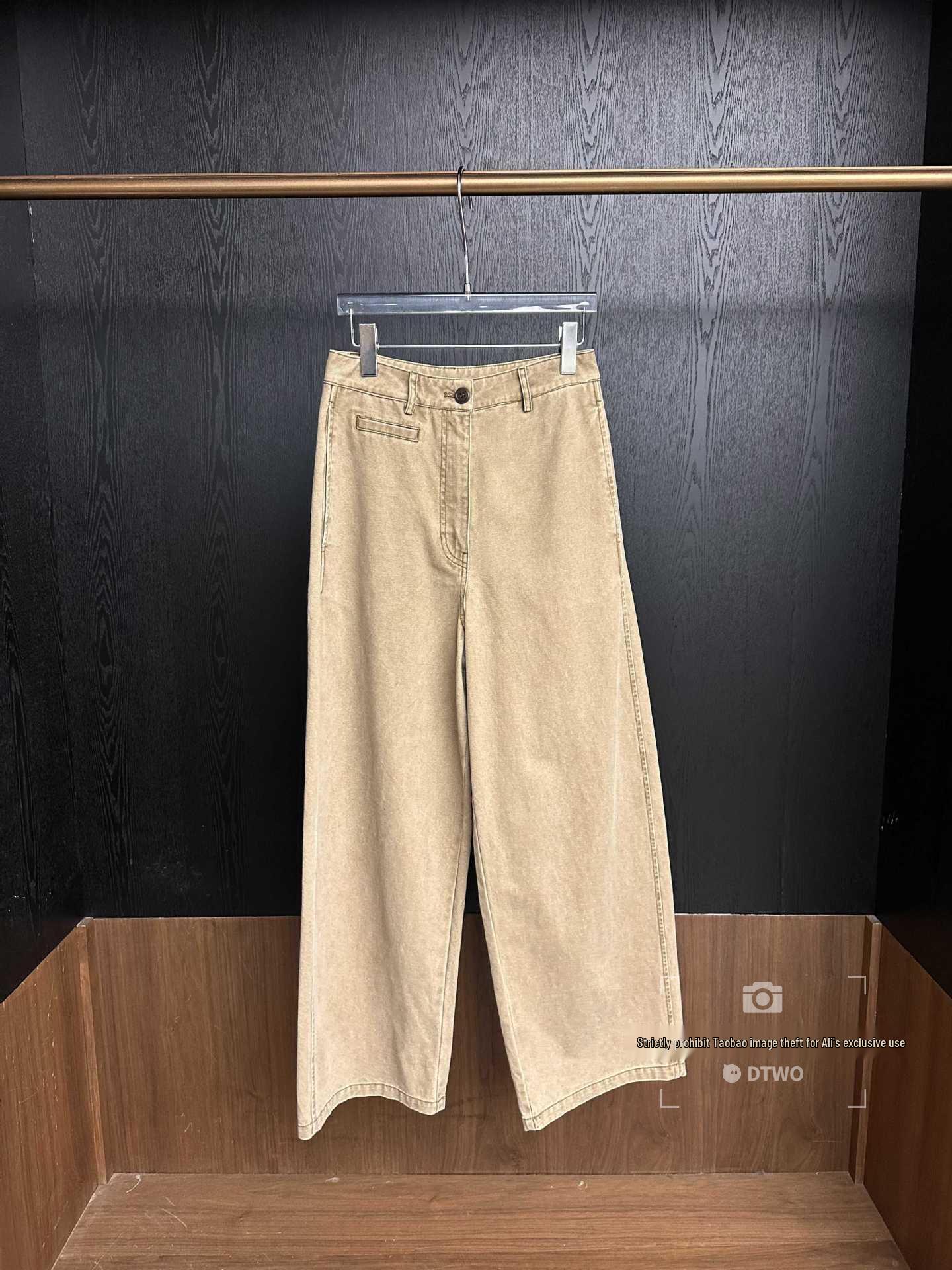 Women s Summer High-Waisted Wide-Leg Cotton Linen Pants L хаки