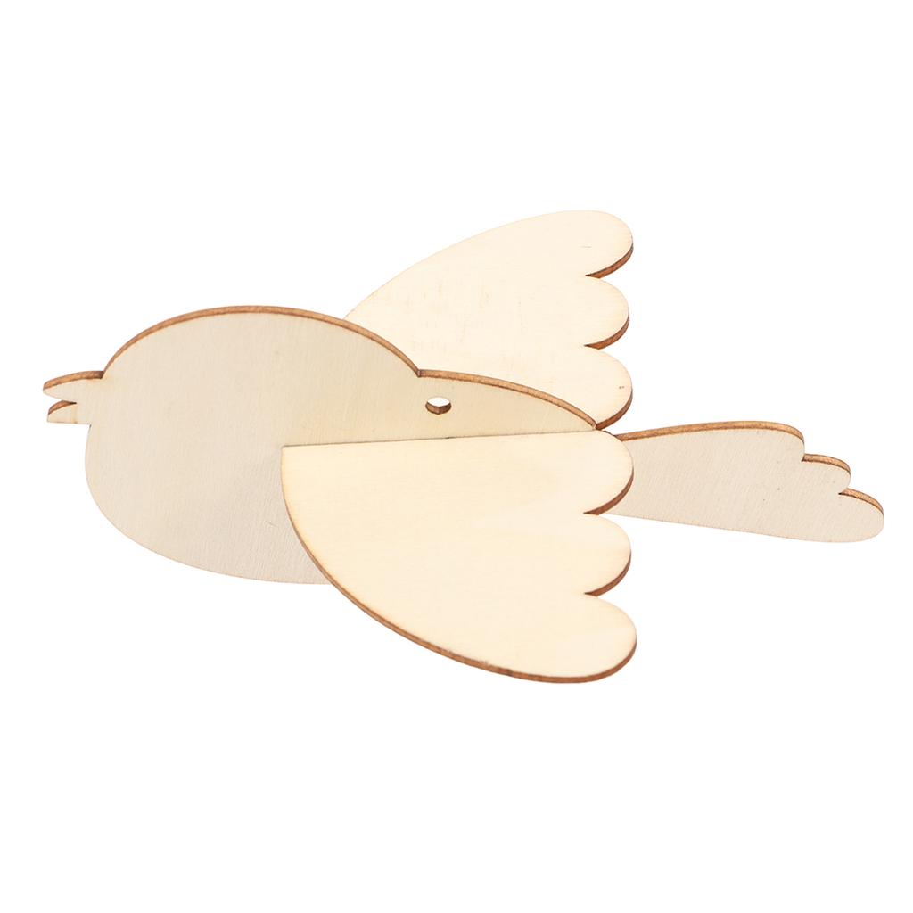 20 Stück Holz Vogel Ausschnitte DIY Innovative Stereoskopische Hängende Unfertige Holzscheiben mit Sisalseil für Basteln Heimdeko