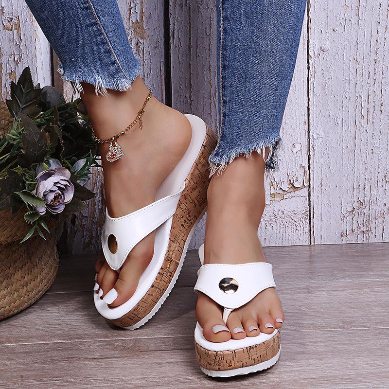 2021 Summer Plus Size Wedge Heel Flip-Flops for Women