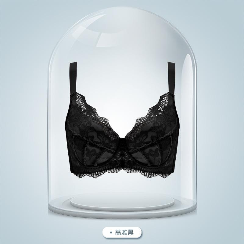Large breasts show small large size underwear women's fat mm gathering adjustment type anti-sagging breast bra cover