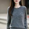 Autumn/Winter 2026 Women's Slimming Floral Silk Wool Crew Neck Sweater