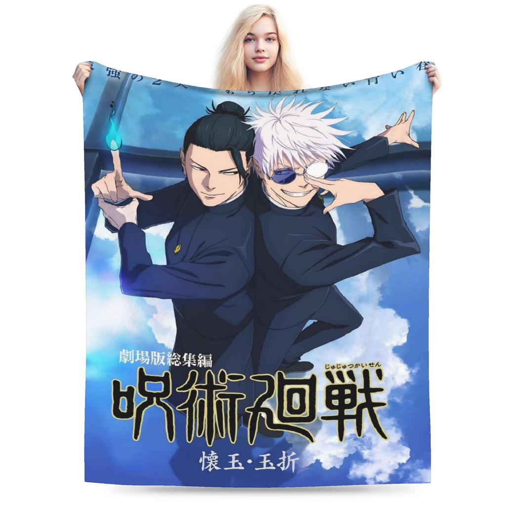 Warm Cozy Blanket Picnic Gojo Satoru Bedding Throws Novelty Bedspread For Couch Bed