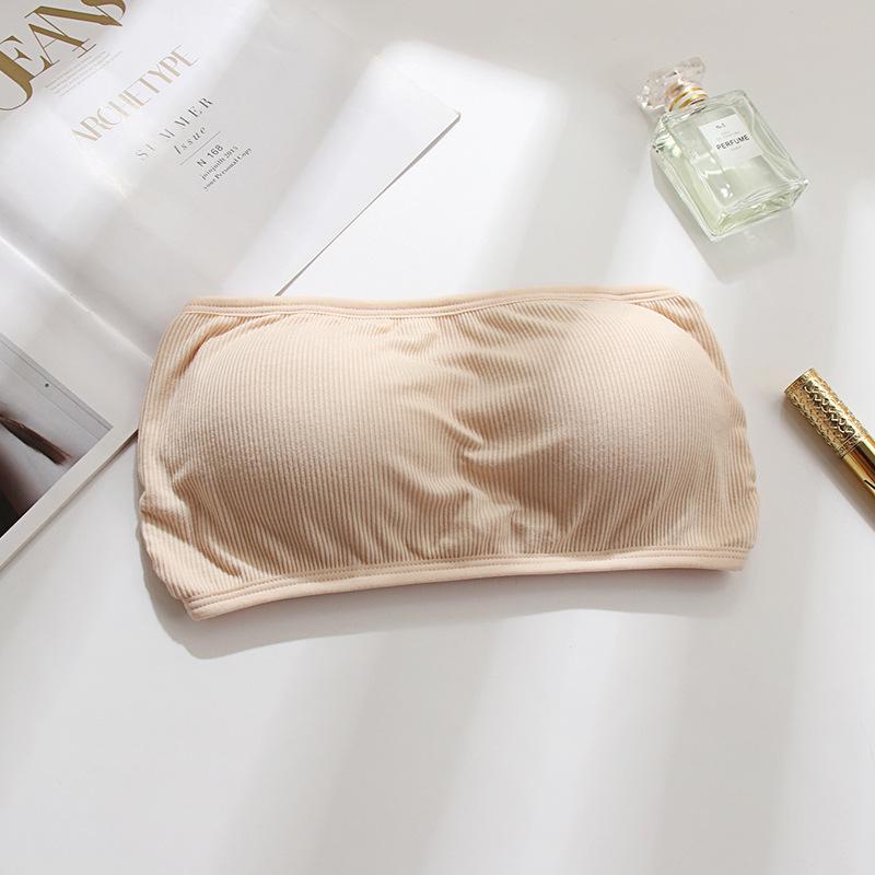 Women's Strapless Bandeau Bra with Criss-Cross Back - Anti-Exposure, Breathable, and Thin with One-Piece Chest Pad