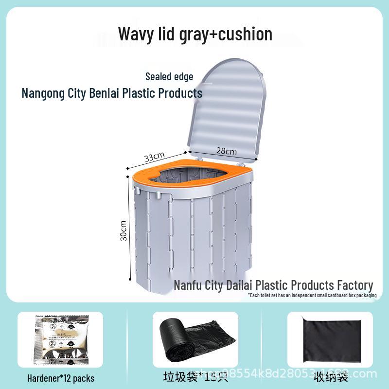 Toaletă Portabilă Pliabilă pentru Excursii în Aer Liber și cu Mașina – Ideală pentru Doamne și Adulți