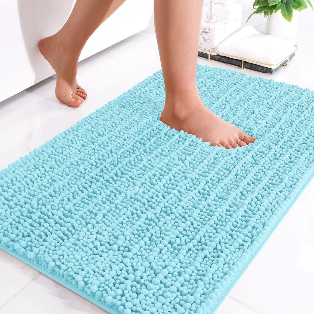Kitinjoy Chenille Badezimmermatten Extra Dick Saugfähig Rutschfest Badeteppiche Maschinenwäsche Plüsch Teppich Wohnzimmer Luxus Bodenmatten