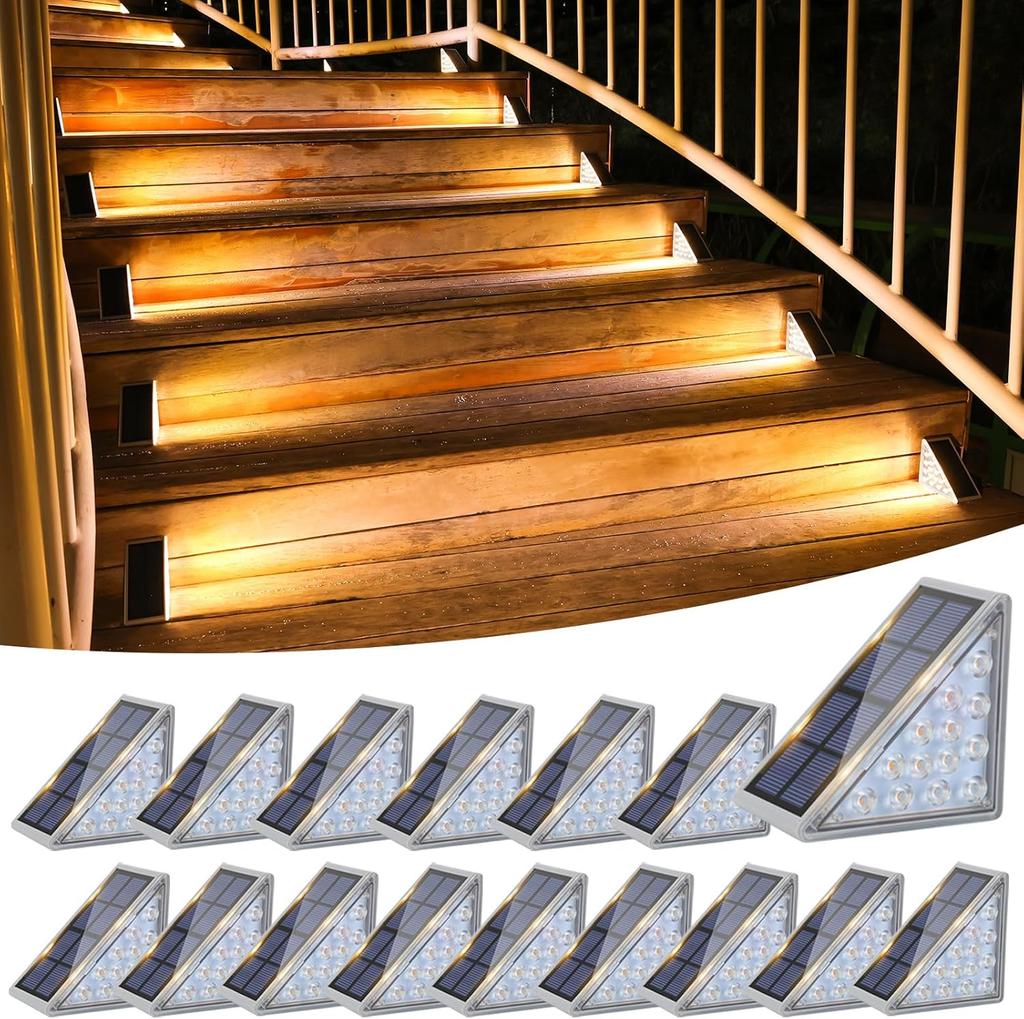 1Pc Solar Stair Lights ,LED Solar Step Lights Outdoor Waterproof ,Outdoor Light Decor for Garden Stair, Deck, Front Step, Front Porch, Patio