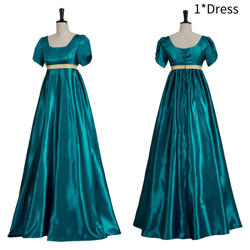Elegant Vintage Victorian Empire Waist Regency Ball Gown Polyester Dress
