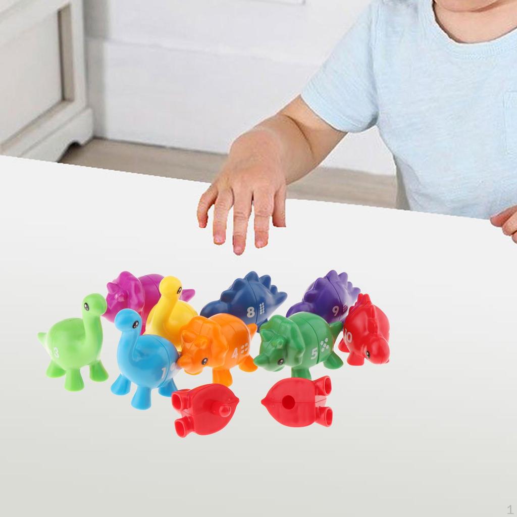 Counting Dinosaur Toy Double Sided Toys Fine Motor for Communication