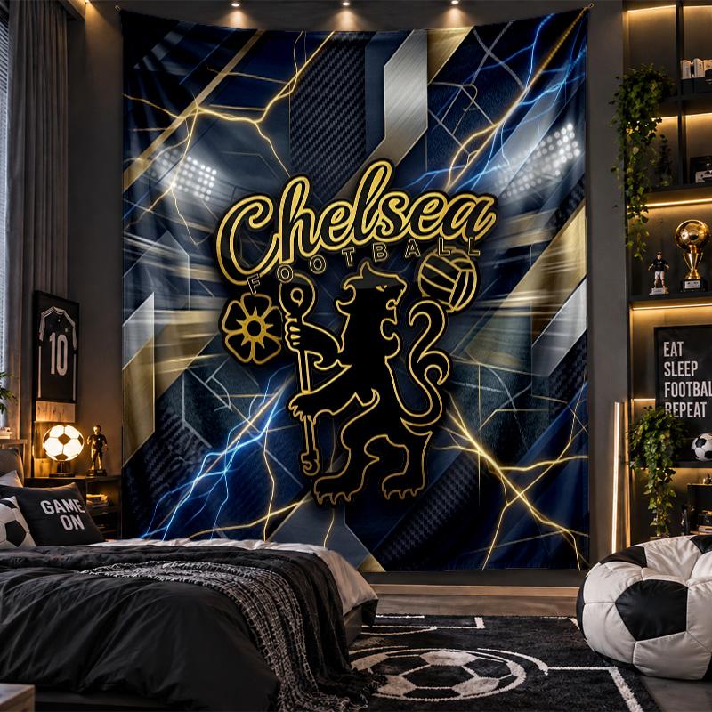 Arazzo da Appendere alla Parete Stampa Chelsea FC Tessuto per Soggiorno Camera da Letto Decorazione per la Casa