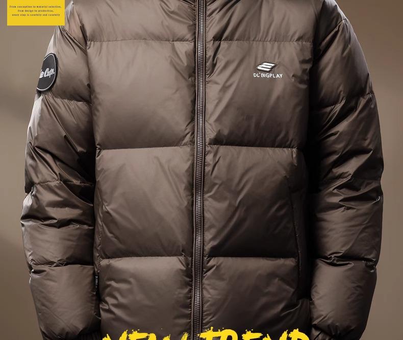 Men's Italian Winter Thick Hooded Down Jacket - 90% Duck Down, Short, Loose, Plus Size Puffer.