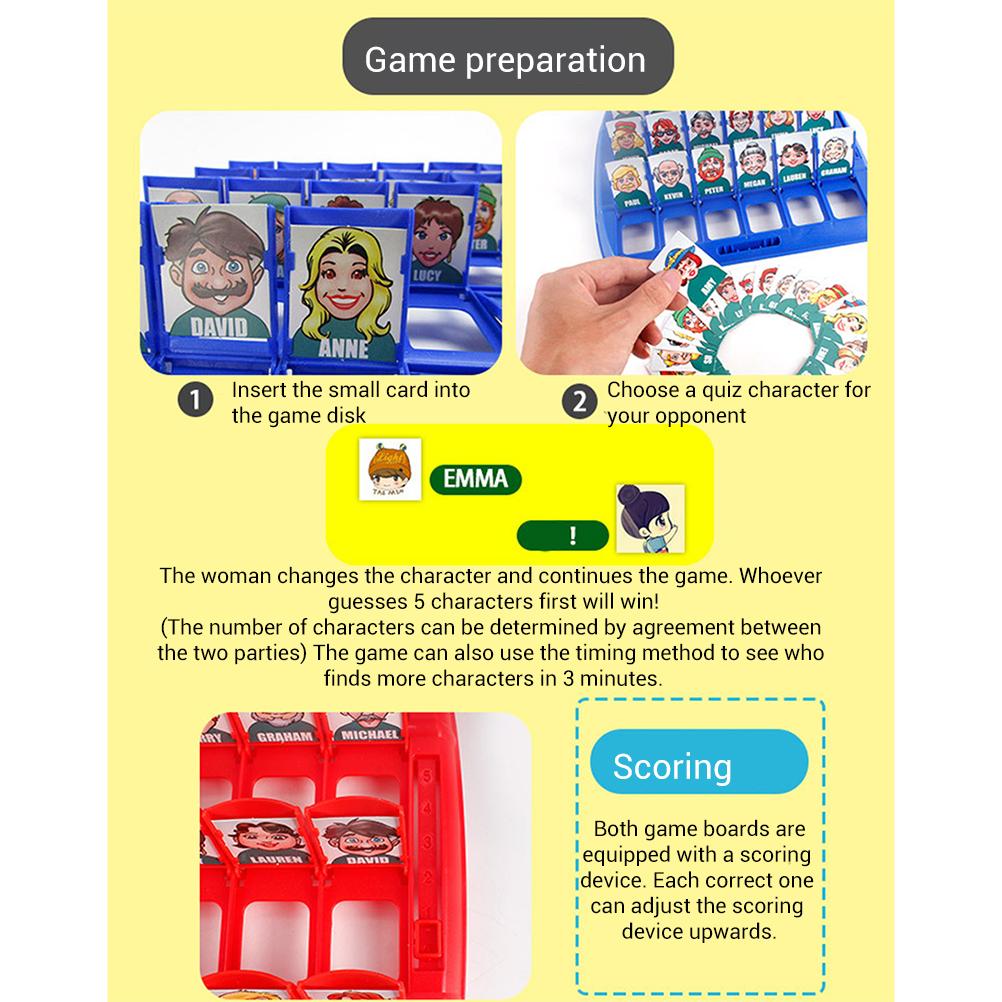 Funny Who Is It Classic Board Game Family Parents Kids Games Home Party Toy Gift
