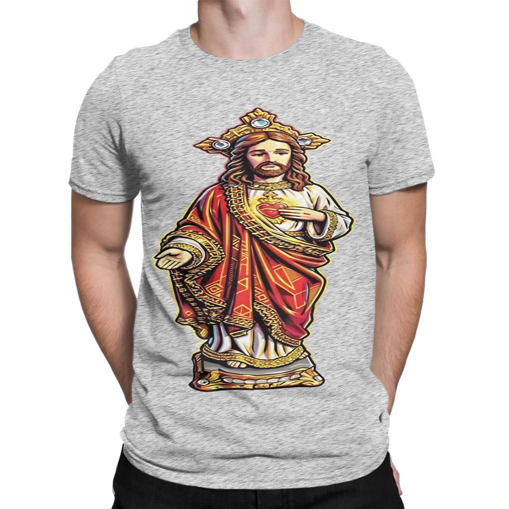 Heiligstes Herz Jesu Göttliche Segnung Design Lustig 100% Baumwolle T-Shirt Jesus T-Shirts Oberteile Für Unisex