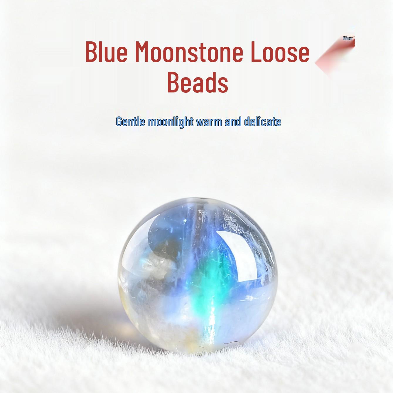 Натуральные синие лунные камни, круглые бусины для DIY браслетов и бижутерии 1 bead, approx. 7mm