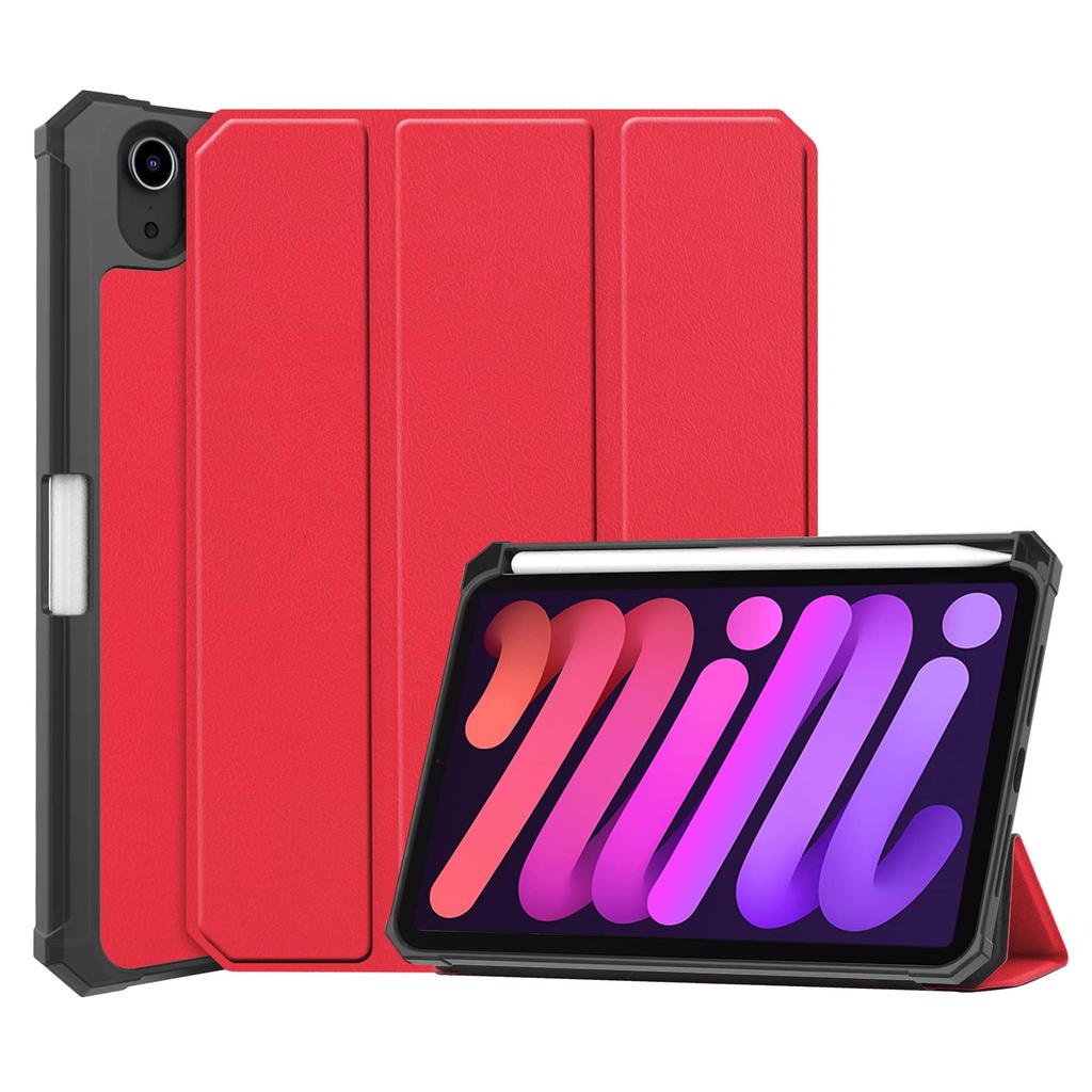 Case for iPad Mini 7 6 8.3'' with Pencil Holder-[Tri-fold Stand + Auto Wake/Sleep],Premium PU Leather Case Shockproof Hard Shell