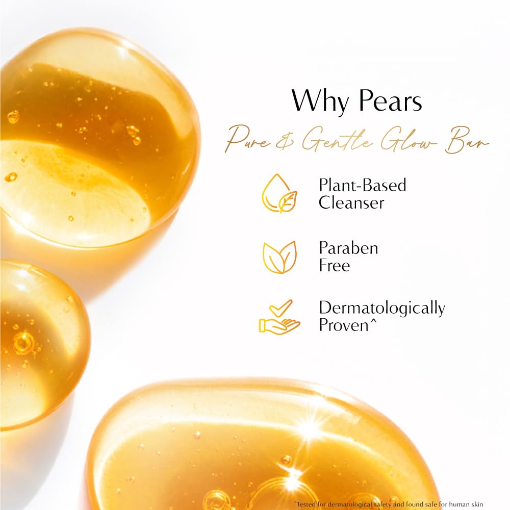 Pears Original Glycerin Soap Bar - Pure & Gentle Glow | With 98% Pure Glycerin |  Paraben-free | 125gms x 8