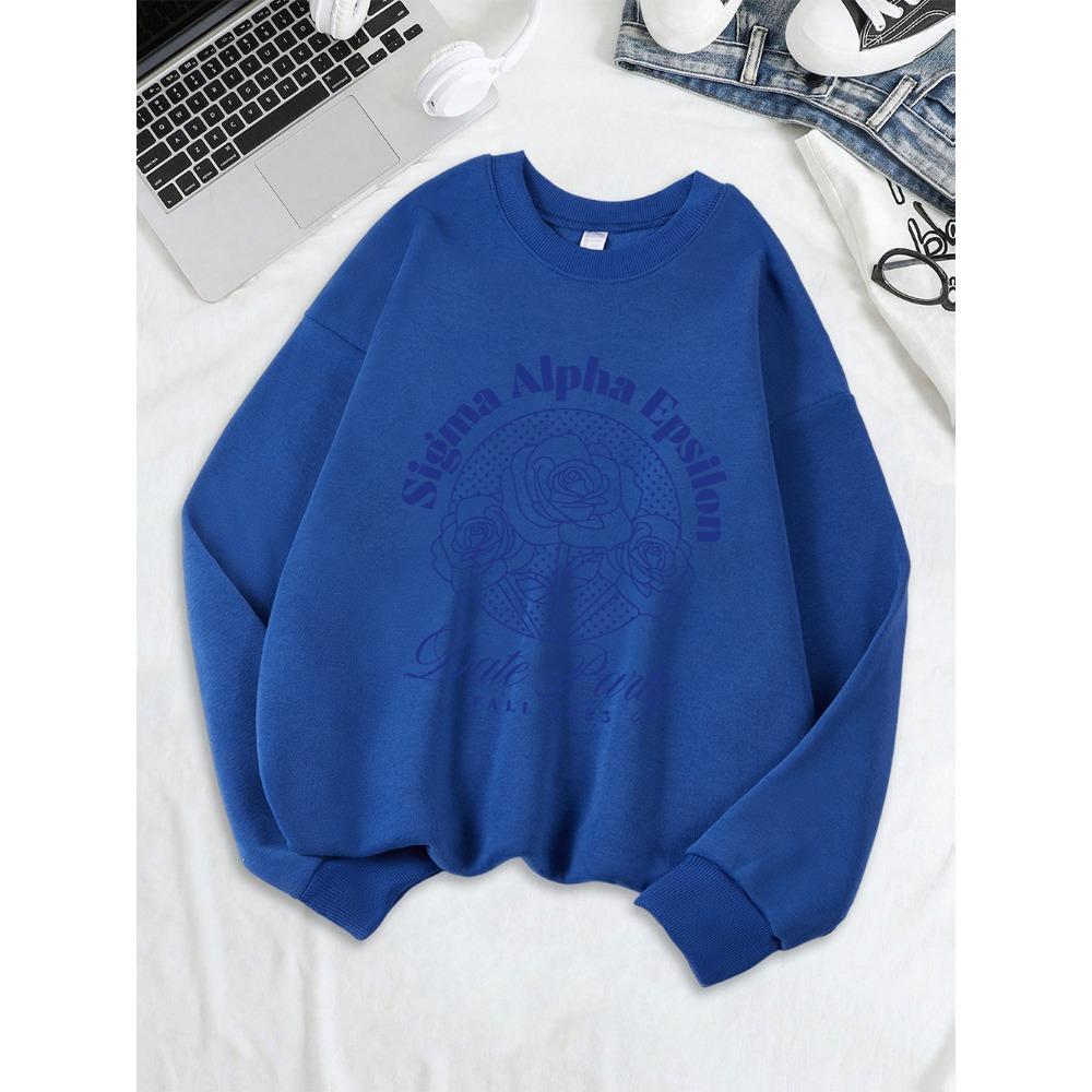Sigma Alpha Epsilon Date Party Prints Sweatshirts Women Loose Casual Hoodies Crewneck Soft Pullover Warm Winter Clothes