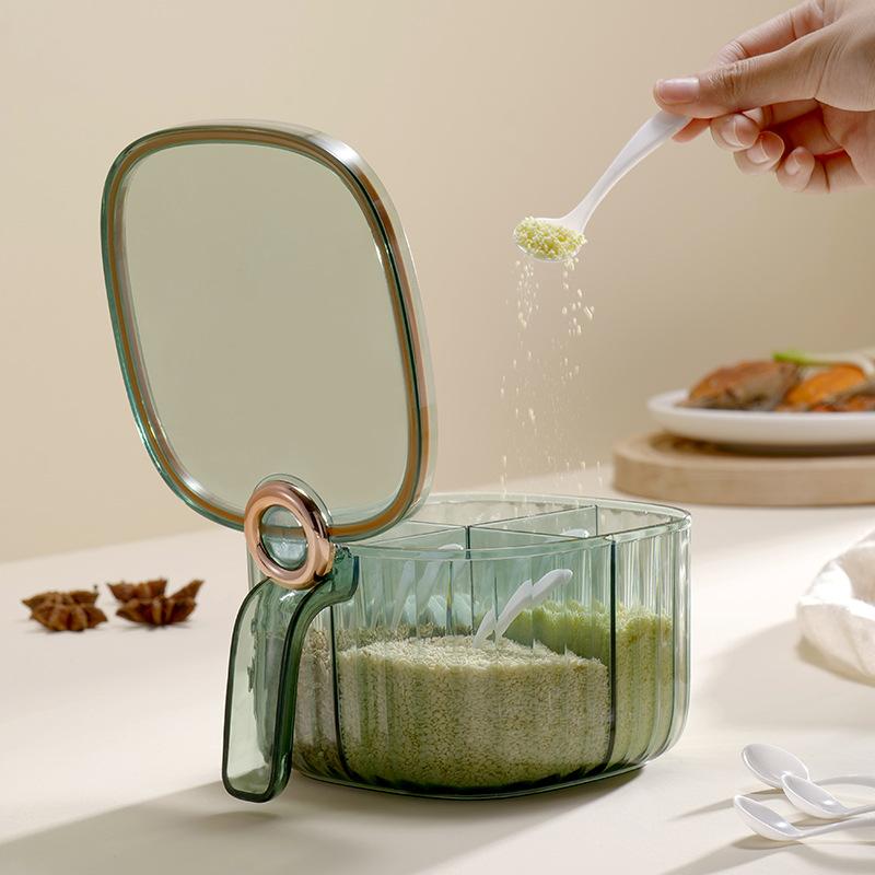 Kitchen Seasoning Jar Household Seasoning Bottle with Lid Sealed Seasoning Box with Flip Lid Seasoning Spoon