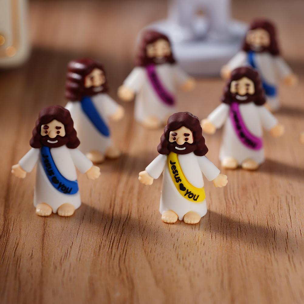 50pcs Mini Jesus Statue Easter Decoration Jesus Toys Figure Christ Religious Savior Jesus Doll Easter Supplies Desk Ornament