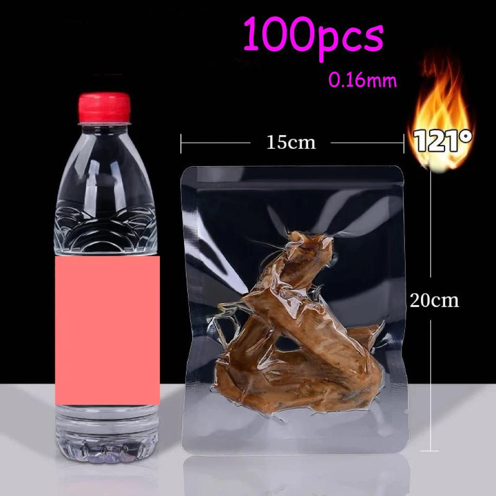100pcs Vacuum Sealer Bags, Vacuum Airtight Compression Bag, Transparent Food Packaging Bag, For Kitchen Meat,Fruit And Vegetable