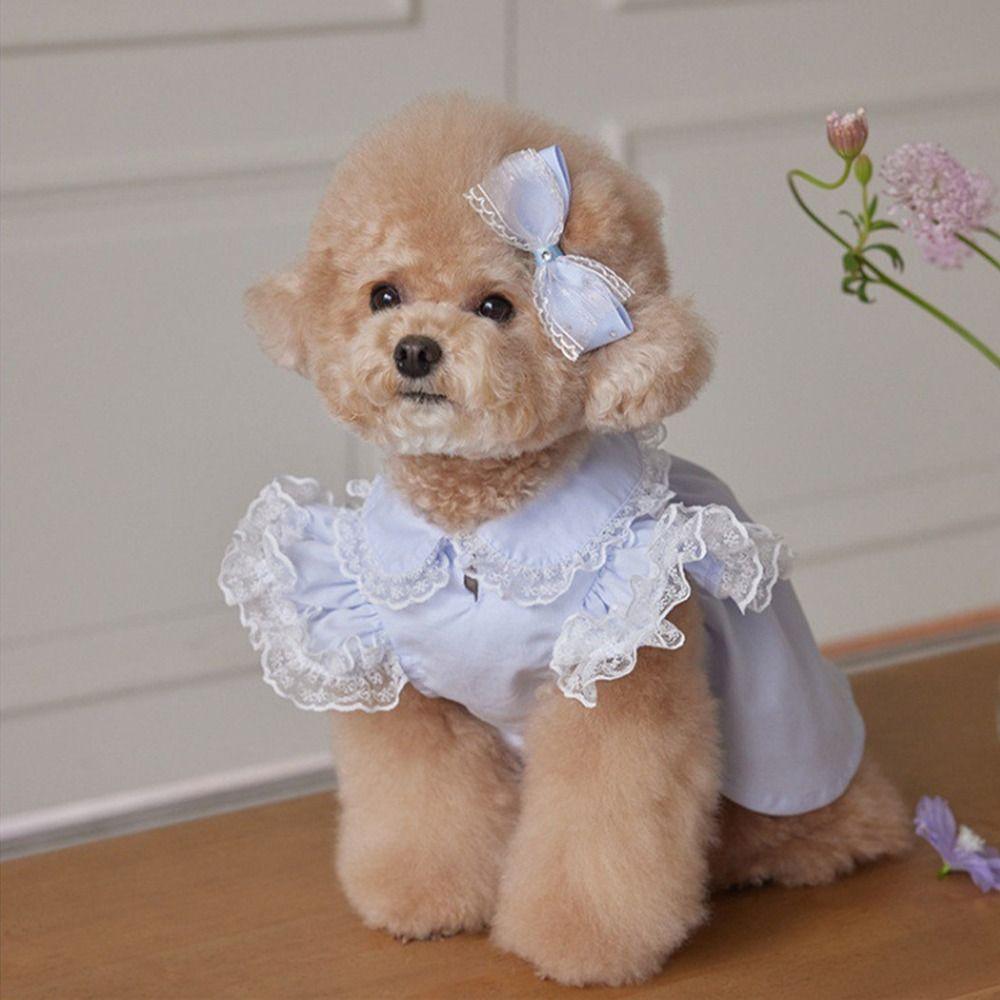 Lace Ruffle Dog Summer Vest Soft Cat Flying Sleeve Skirt Comfortable Pet Clothes Spring