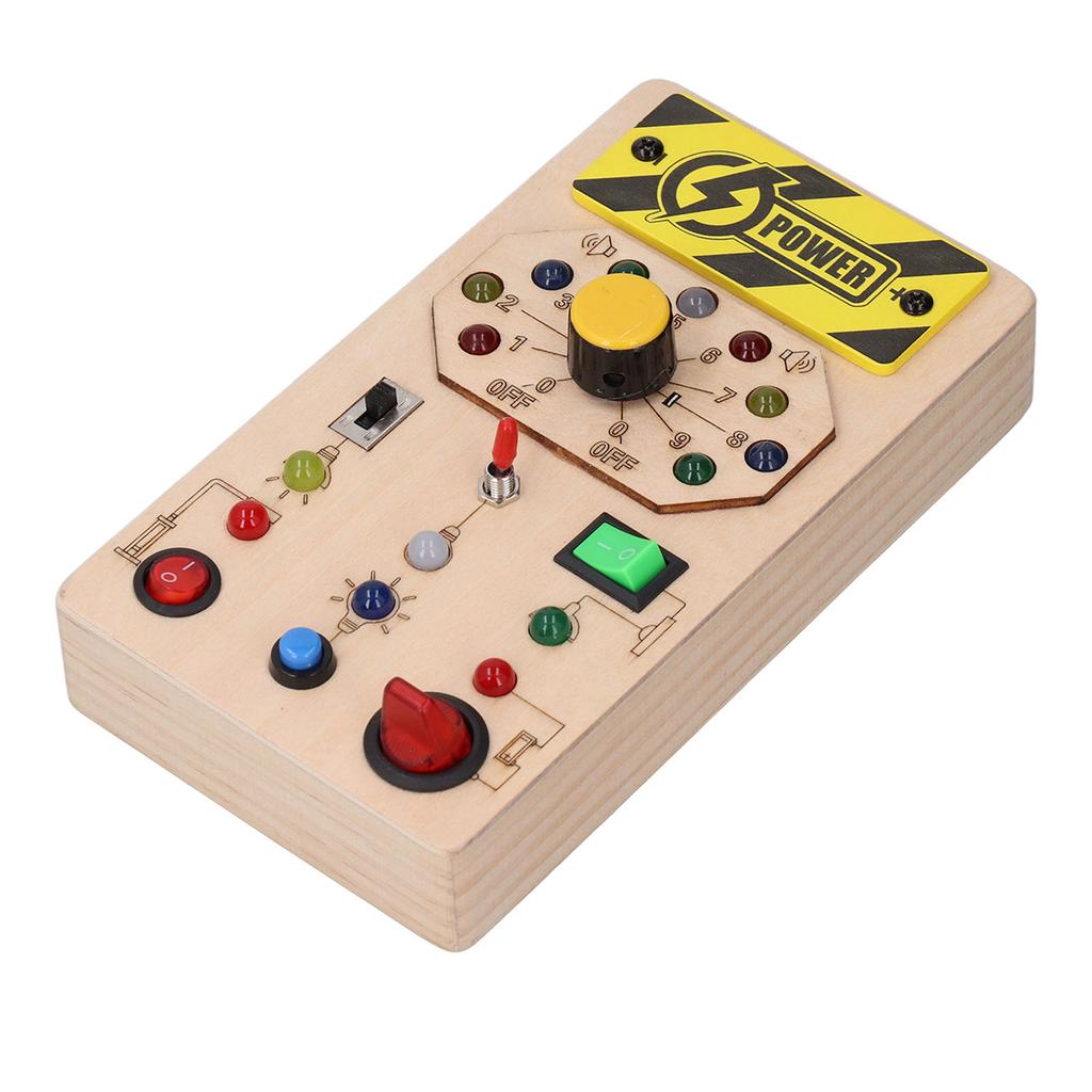 Wooden Board with LED Light Switches Voice Broadcast Hand Eye Coordination Sensory Toys Light