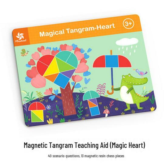 

Магнитная головоломка Танграм с вертушкой для раннего развития детей