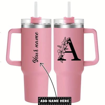 כוס תרמית מותאמת אישית 40oz עם שם מתנות מותאמות אישית ליום האם כוס מתכת פלדת אל-חלד ואקום תרמית ספל קפה תה