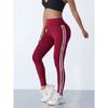 One Piece Casual Sports Side Stripe Pants High Waist 4 Way Stretch Breathable Running Workout Yoga Leggings Activewear For Women