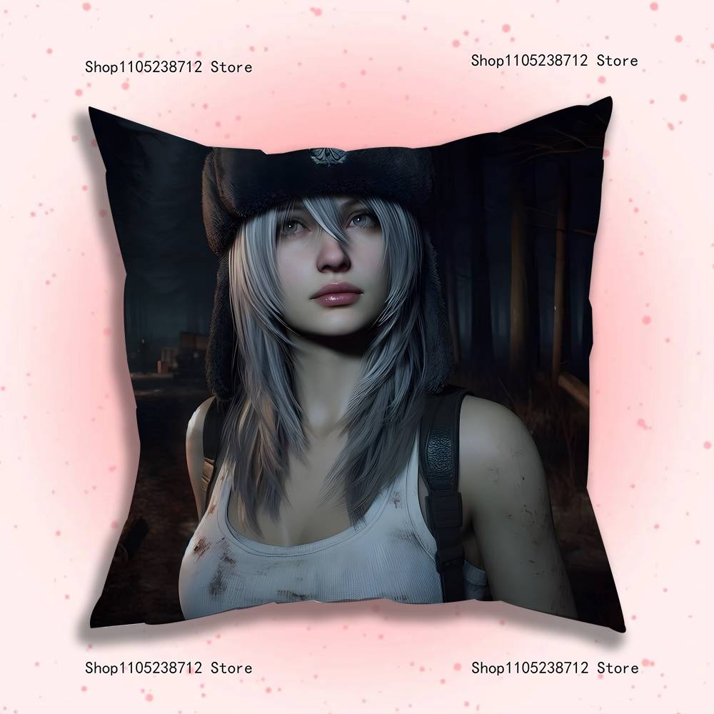 Game R-Resident Evils Characters Pillow Case Anti-dustmite Pillowcase Invisible zipper silky short plush Sofa cushion cover
