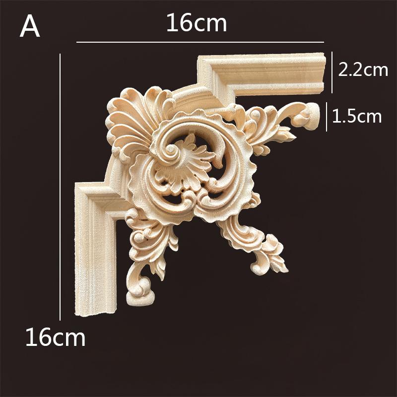 

Аппликация из дерева, угловая натуральная цветочная деревянная резная фигурка, ремесло, украшение для дома, аксессуары, фон, настенное украшение, наклейка