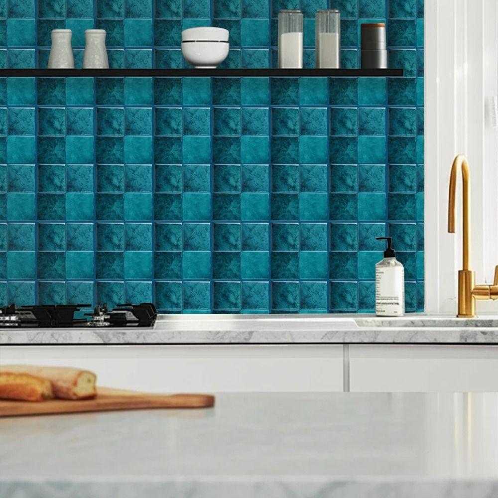 9" x 9" Olupovací a lepicí obkladový panel Mramorový vzor Samolepicí obklad Odolný obklad na zeď pro kuchyň koupelnu