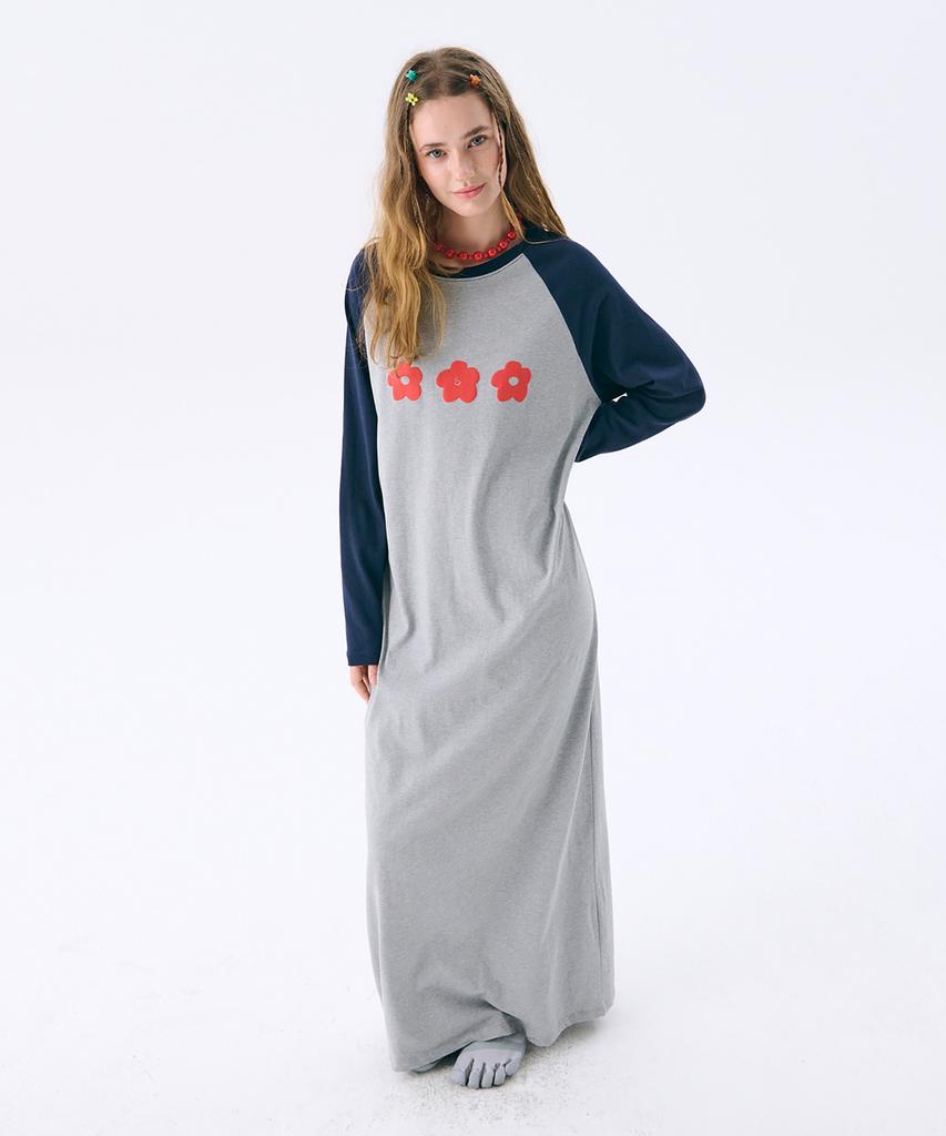 Jun Jun Space Raglan Long Dress_Grey