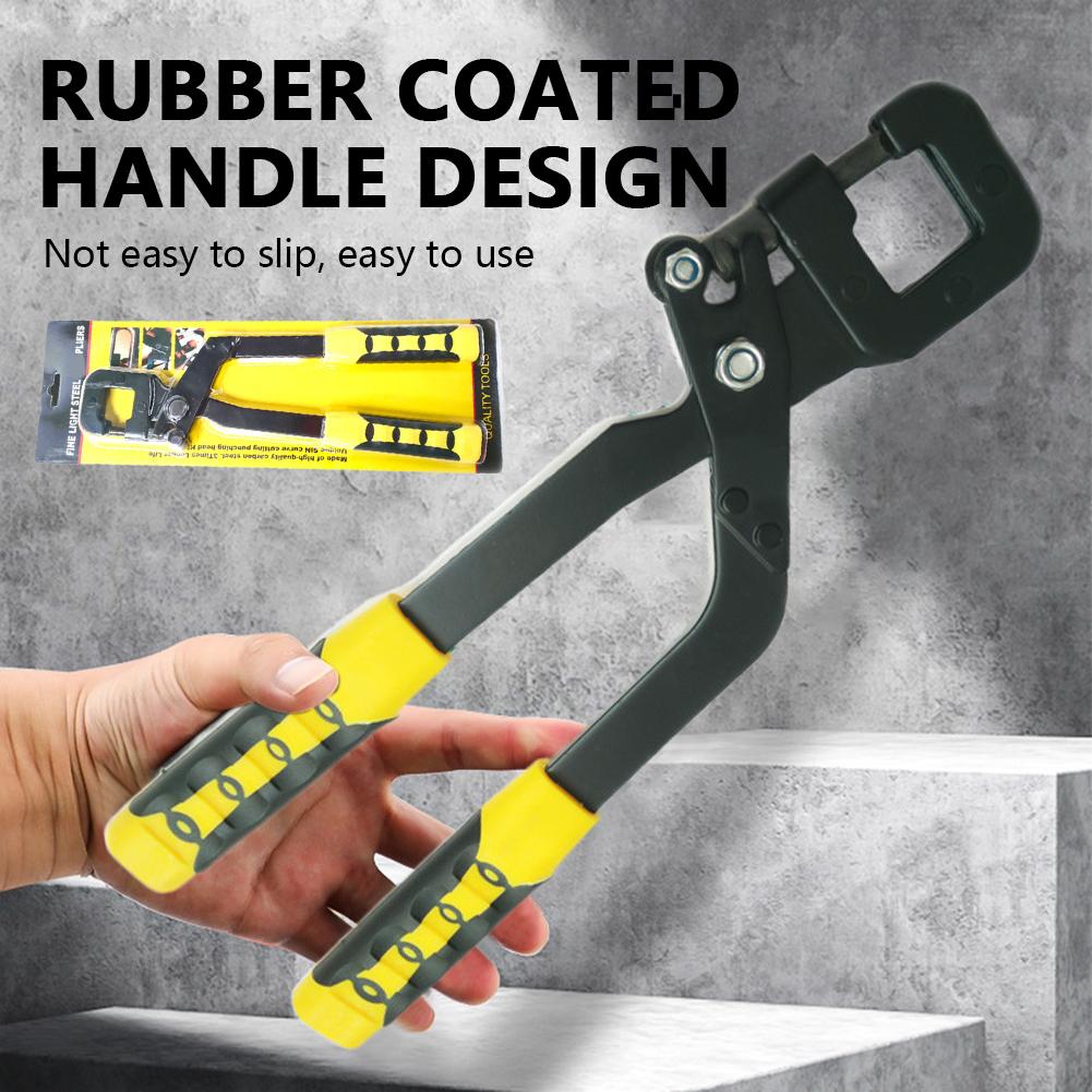 Portable Two-color Handle Pliers Ceiling Punching Pliers Plaster Drywall Tools For Fastening Metal Double Handed Pliers N7J5