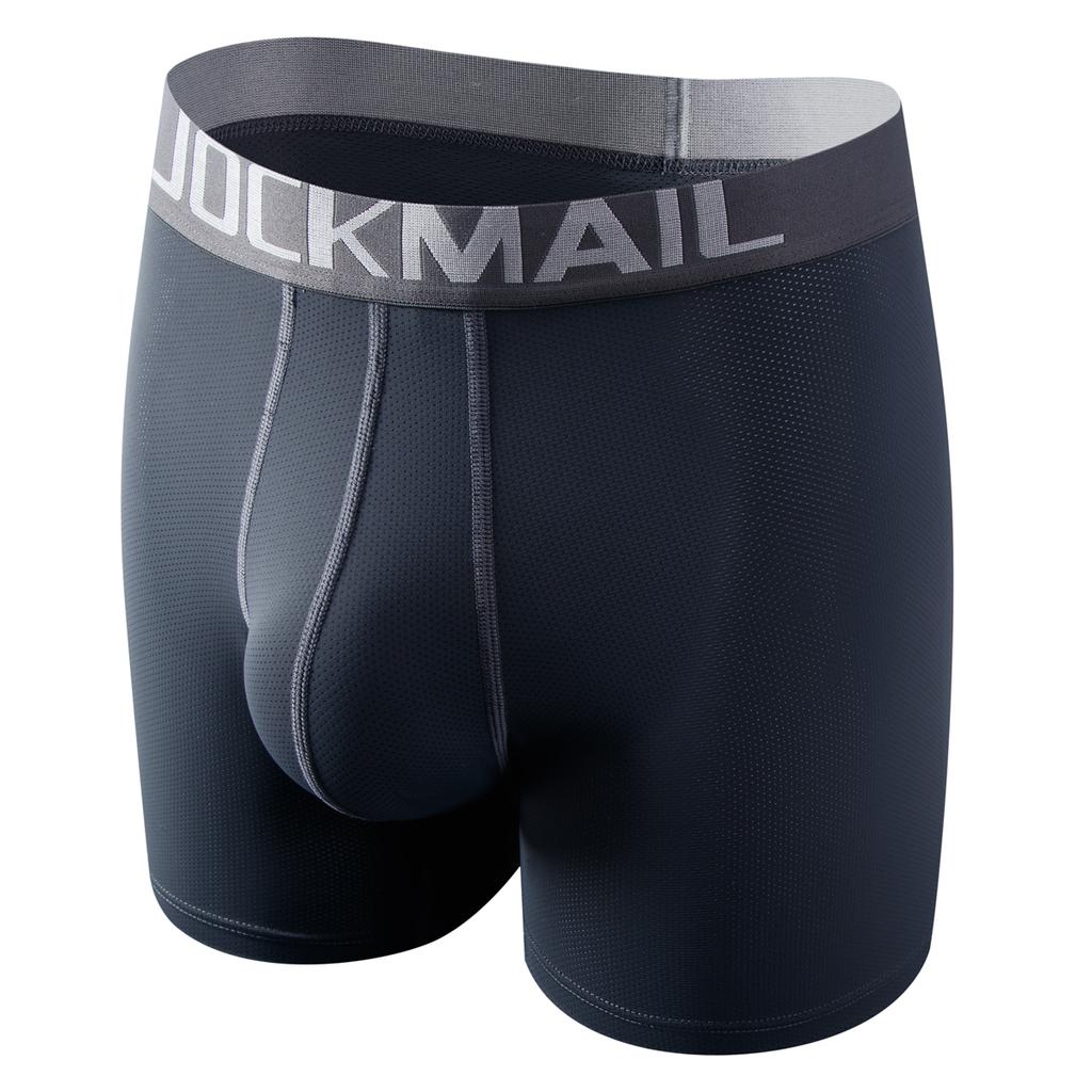 Boxer JOCKMAIL atmungsaktive Mesh-Unterhose mit langen, flachen Ecken, niedrige Taille, Sport-Hodensack für bequeme Boxershorts, tägliche Freizeit, bequeme Badehose