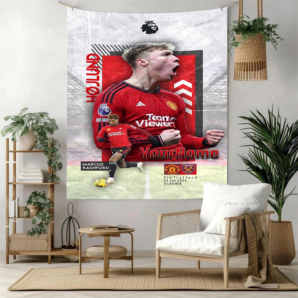 Manchester Custom Your Name Wall Decor Tapestry Art For Pet Memorial Birthdaywedding Party Backdrop Family Gift