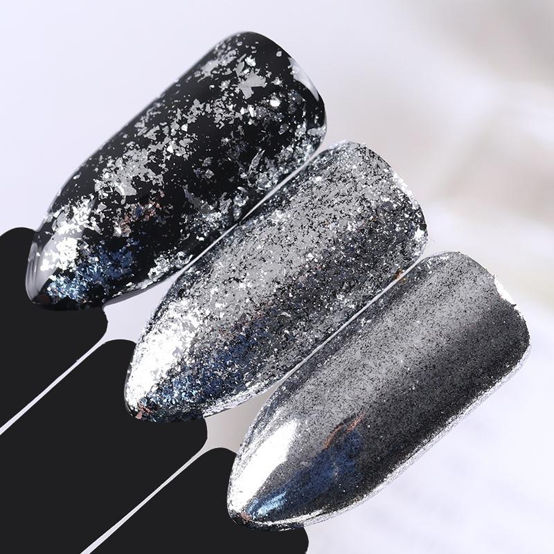 Silver Gold Flakes Nail Aluminum Sequins 0.2g Bling Mirror Nail Glitters Powder Nail Art Decoration