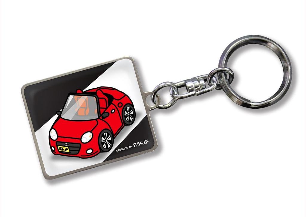 MKJP Custom Keychain, Daihatsu Copencelo LA400K Base: Black, Base: Black Car Color: Red