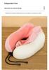 Plain Color Striped Memory Foam Neck Pillow & Travel Cushion