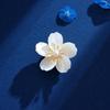 Elegant Floral Magnetic Brooch: Hidden Buckle, Natural Shell, Pearl & Micro-set Zircon Design for Women