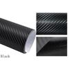 Praktisk svart klistremerke Car Roll Wrap Stick Vinyl 3D Carbon Fiber DIY filmark