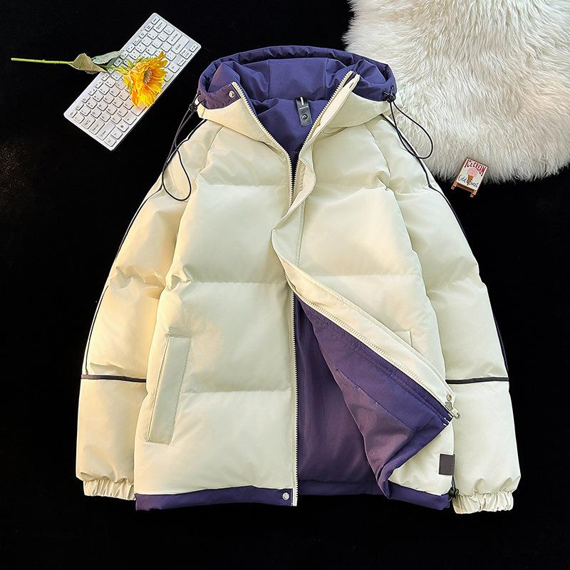 Men s and women s shoulder sleeves hooded cotton-padded clothes hooded bread clothes men s windproof hooded cotton-padded clothes S