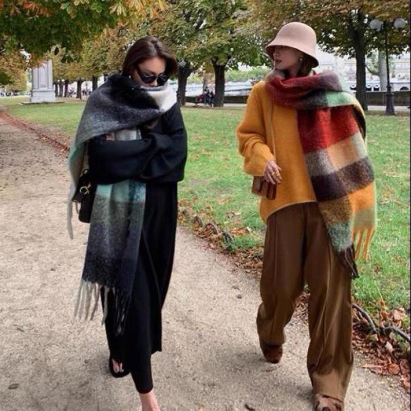 Korean Style Winter Thick Warm Scarf Women Cashmere Shawl and Wraps Pashmina Neckerchief Bufanda Female Long Tessel Echarpe 2025