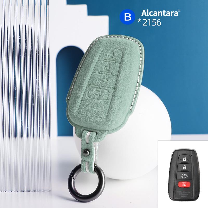 Alcantara For Toyota Rav 4 Xa50 Camry Corolla Suede Car Key Case Shell Remote Cover Keychain Protector Auto Accessories