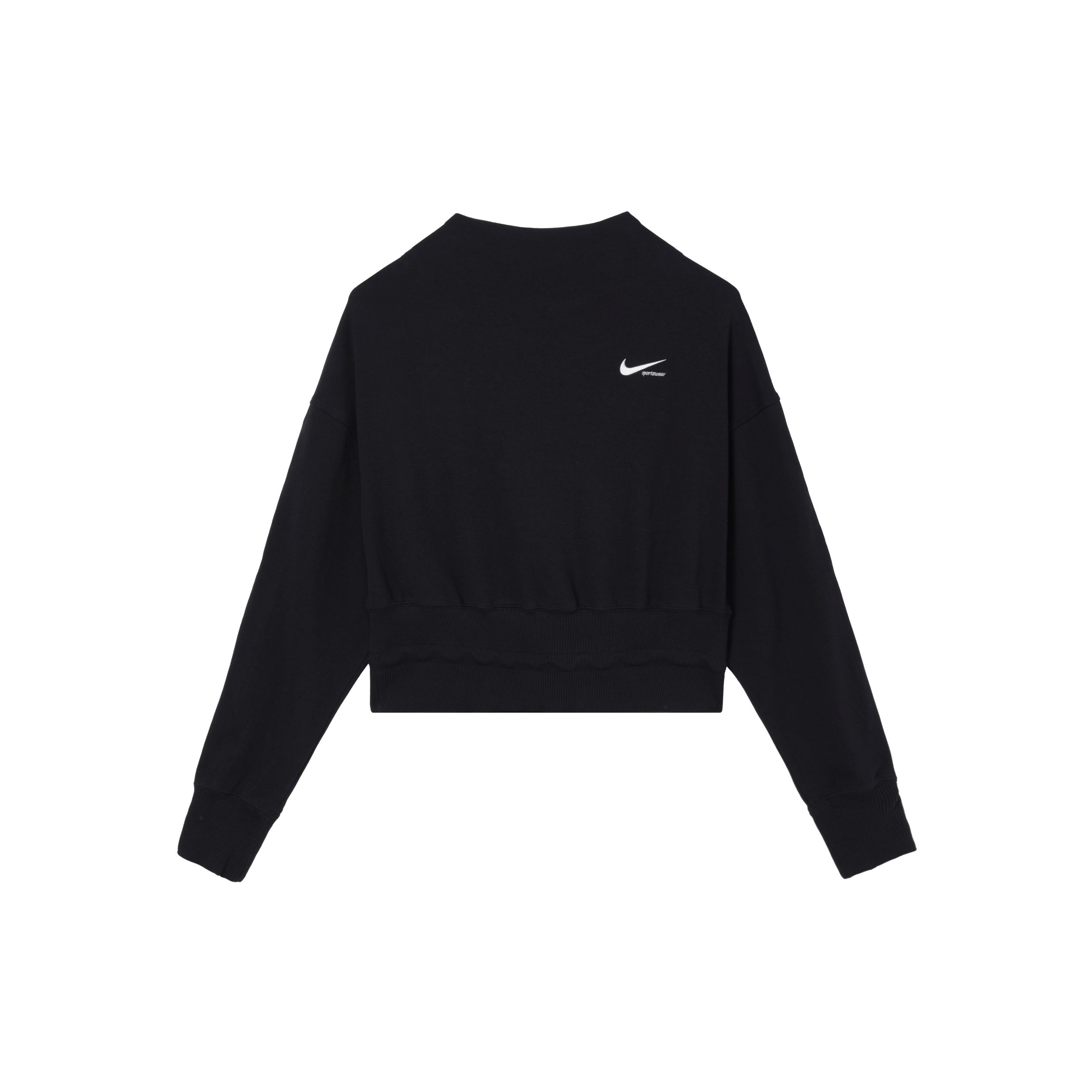 

Nike Спортивная коллекция логотипа полувысокий воротник короткая повседневная толстовка женская толстовка черная FB8753-010 L