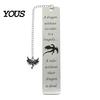Elegant Metal Bookmark Pterosaur Bookmark, Stainless Steel Fourth Wing Design Page Marker with Black Tassel, Unique Literary Gift for Book Lovers And